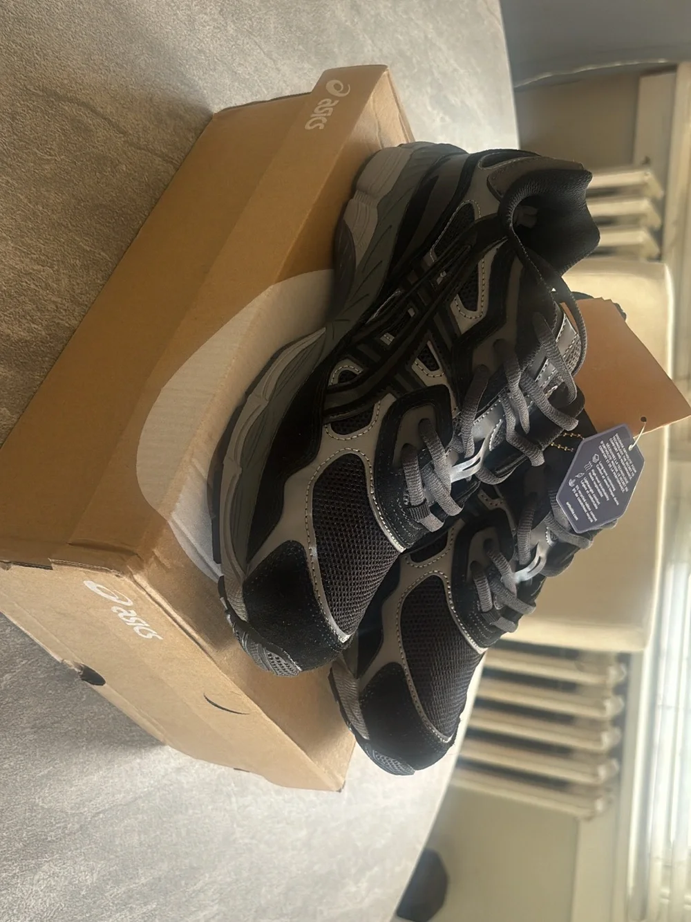 ASICS Black and Gray Men's Athletic Running Shoes
